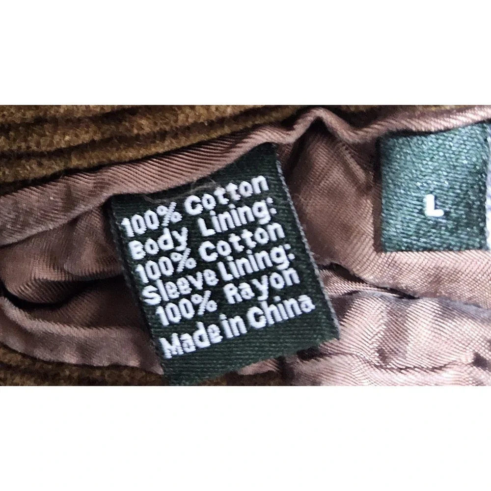 J Crew Mens Corduroy Jacket Mens L Blazer Fleece Lined Academia Barn Coat Brown‎